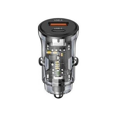 alimentatore da auto usams us-cc164 c32 1xusb+ 1xusb-c a