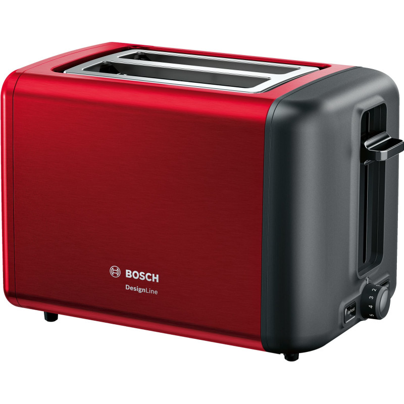 tostapane bosch tat3p424 con centraggio automatico 2 fette 970w nero/rosso