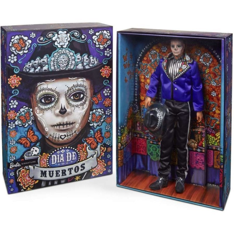 bambola mattel hjx15 barbie firma ken dia de muertos multicolore