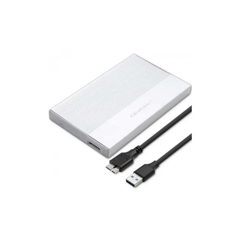 custodia per ssd e hdd qoltec 2t 2.5" sata usb 3.0 argento [aiqolk000052278]