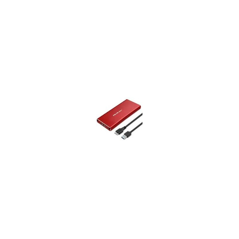 custodia per ssd qoltec 2tb m.2 sata ngff usb-3.0 rosso [aiqolk000051831]