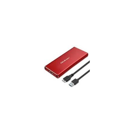 custodia per ssd qoltec 2tb m.2 sata ngff usb-3.0 rosso [aiqolk000051831]