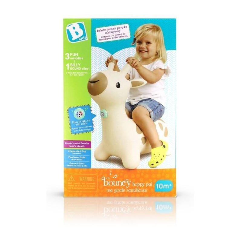 giocattolo b-kids rubber jumper gomma giraffa marrone/cremoso