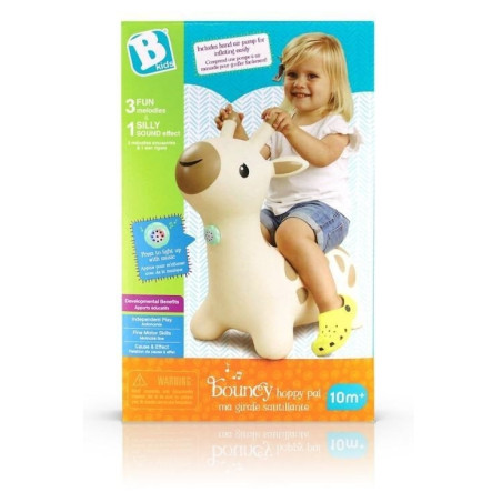 giocattolo b-kids rubber jumper gomma giraffa marrone/cremoso