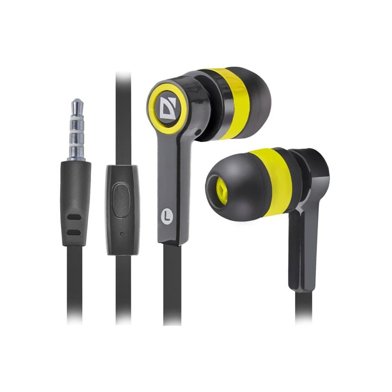 auricolari defender pulse 420 cablato 3.5mm giallo/nero [63421]