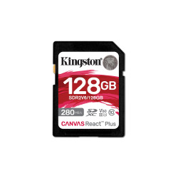 128gb scheda di memoria kingston canvas react plus nero [sfkinsdg128r2v6]