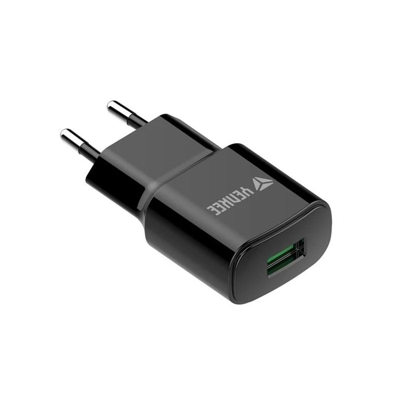 alimentatore da rete yenkee yac 2023bk usb-a 18w 3a nero [azyenulyac2023b]