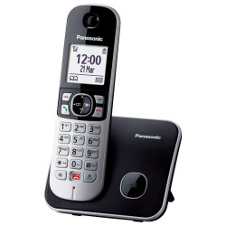 telefono panasonic kx-tg6851jtb cordless digitale nero/argento
