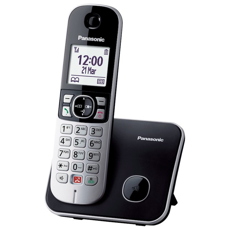 telefono panasonic kx-tg6851jtb cordless digitale nero/argento