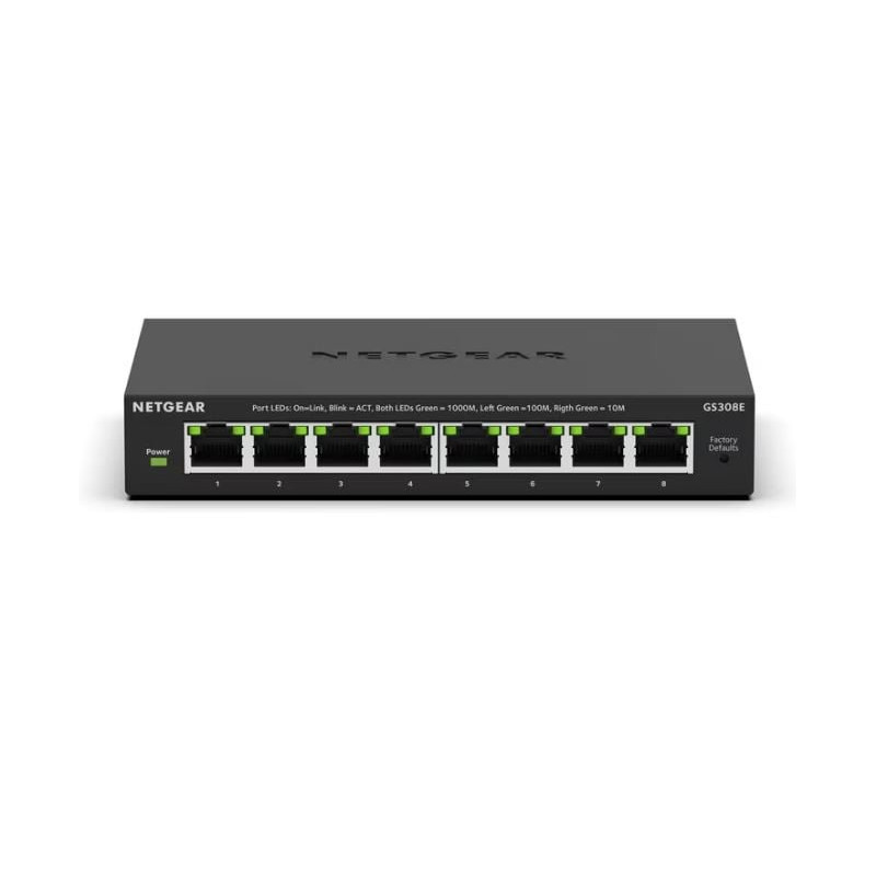 switch netgear gs308e 8porte gigabit ethernet 10/100/1000 nero [nuntgsw8p000027]