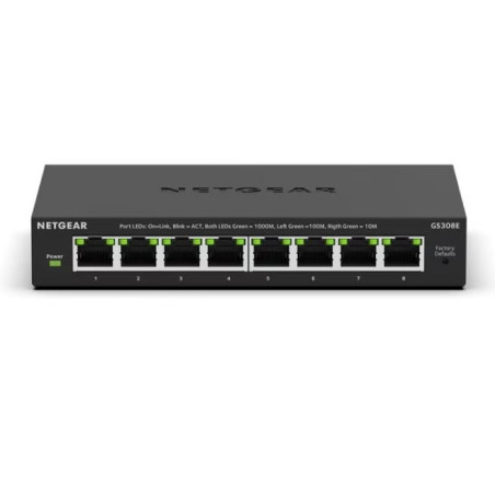 switch netgear gs308e 8porte gigabit ethernet 10/100/1000 nero [nuntgsw8p000027]