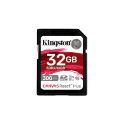 32gb scheda di memoria kingston canvas react plus sdhc uhs-ii