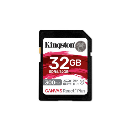32gb scheda di memoria kingston canvas react plus sdhc uhs-ii