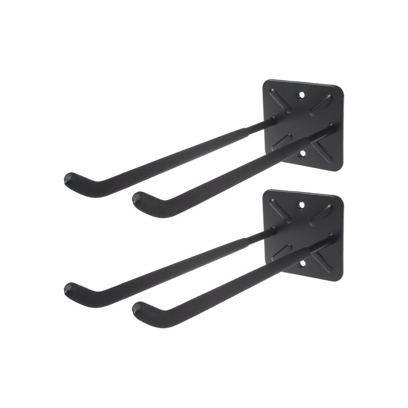 set di 2 supporti maclean mc-436 da parete acciaio nero [ajmclumaclmc436]