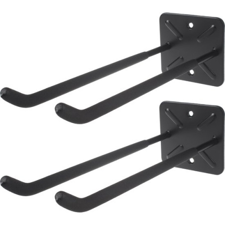 set di 2 supporti maclean mc-436 da parete acciaio nero [ajmclumaclmc436]