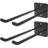 set di 2 supporti maclean mc-436 da parete acciaio nero [ajmclumaclmc436]