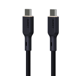 cavo aukey in silicone usb-c/c 1m 240w nero [akaukkucbscc241]