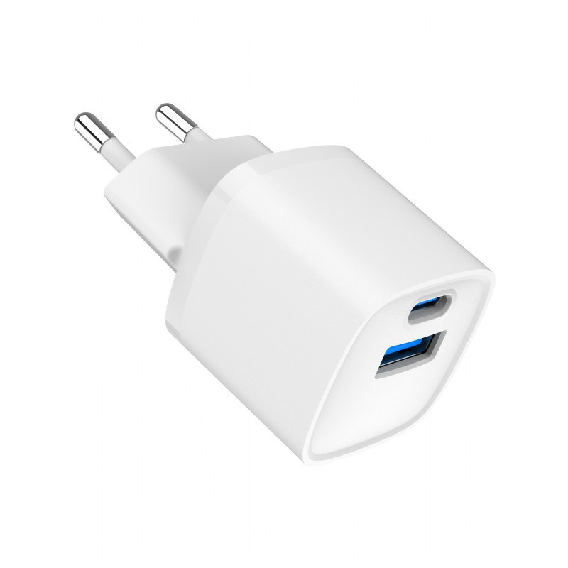 alimentatore da rete gembird usb universale a 2 porte 20w bianco