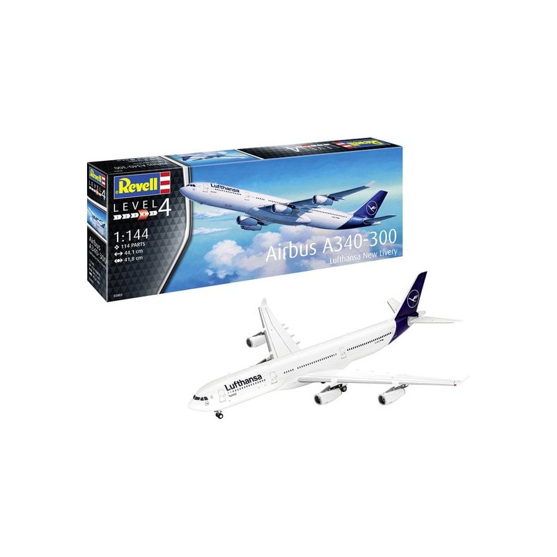 modellino revell airbus a340-300 lufthans 1/144 aereo in plastica