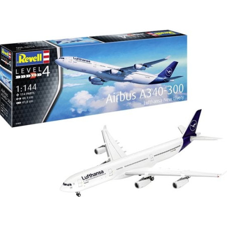 modellino revell airbus a340-300 lufthans 1/144 aereo in plastica