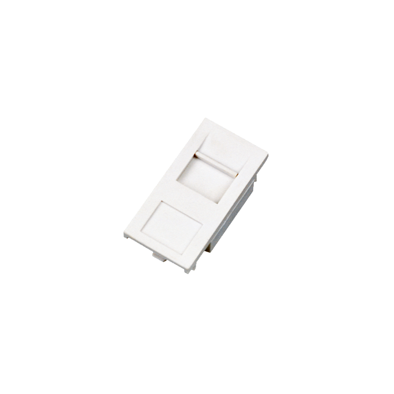 adattatore alantec 22.5x45 per modulo keystone 1xrj-45 bianco