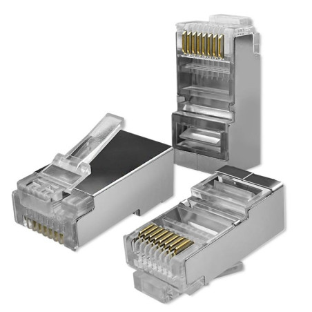 connettore modulare qoltec rj45 passante cat5e ftp 100-pezzi