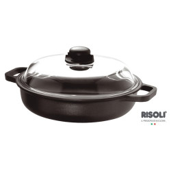 Tegame per induzione risoli 2 manici con coperchio cm.24 [risoli]