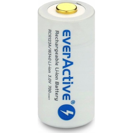 batteria ricaricabile everactive 16340 li-ion 650mah/3v bianco