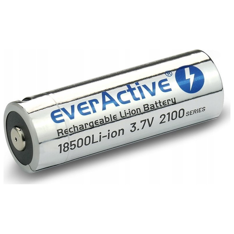 batteria ricaricabile everactive 18500 li-ion 2100mah/3.7v bianco/argento