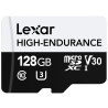 128 gb scheda microsd lexar high-endurance microsdhc v30 u3 nero