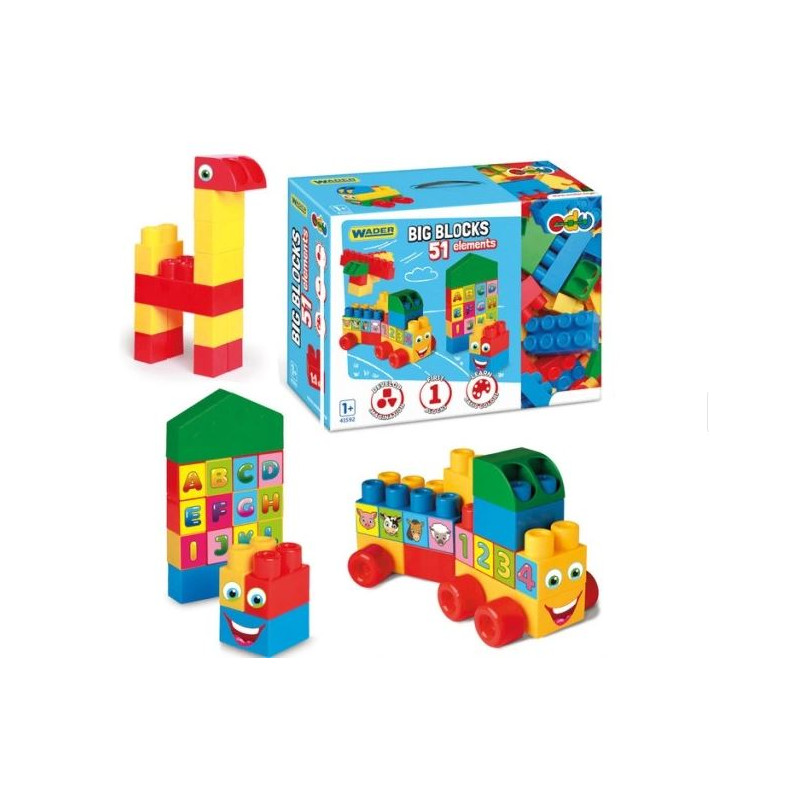 giocattolo wader set blocchi di costruzione big blocks orologio 51pz
