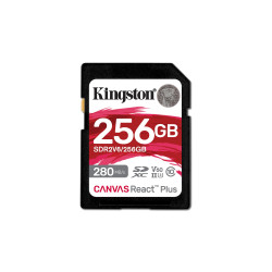 256gb scheda sd kingston canvas react plus nero [sfkinsd256r2v60]
