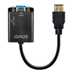 adattatore hdmi-vga savio ak-76 con audio nero [aksaovasaviak76]