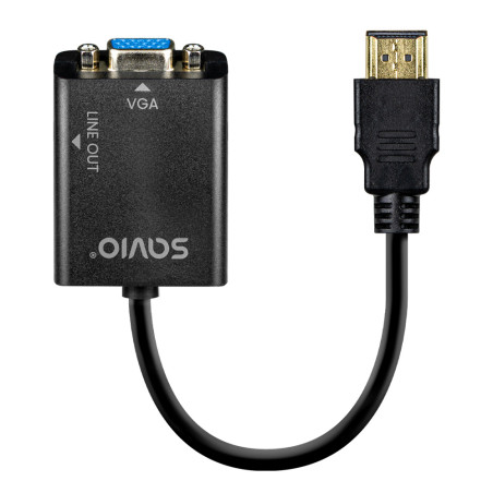 adattatore hdmi-vga savio ak-76 con audio nero [aksaovasaviak76]