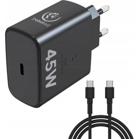 alimentatore da rete rebeltec pd45w usb-c per notebooks/smartphone
