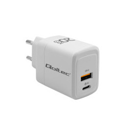 alimentatore da rete qoltec 51823 gan 20w 5v-20v/1.5a-3a/1xusb