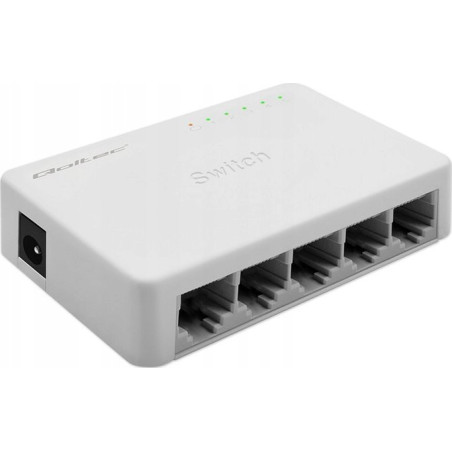 switch qoltec non gestito 5 porte ethernet 10/100 bianco [nuqolsw5p052245]