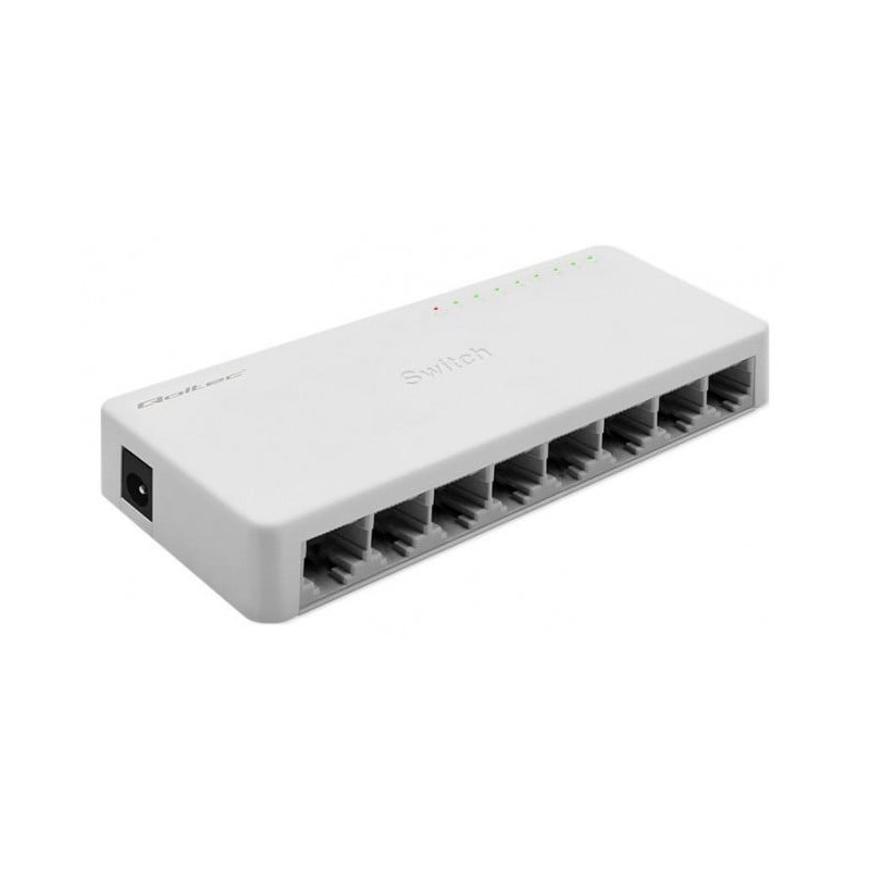 switch qoltec non gestito 8 porte ethernet 10/100/1000 bianco [nuqolsw8p052248]