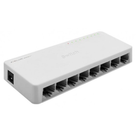 switch qoltec non gestito 8 porte ethernet 10/100/1000 bianco [nuqolsw8p052248]