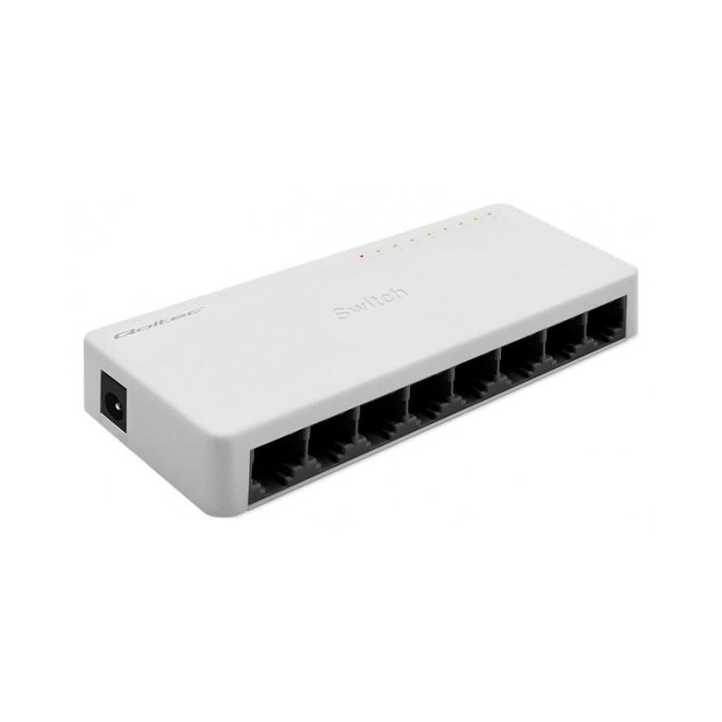 switch qoltec non gestito 8 porte rj45 100mbps ethernet bianco [nuqolsw8p052246]