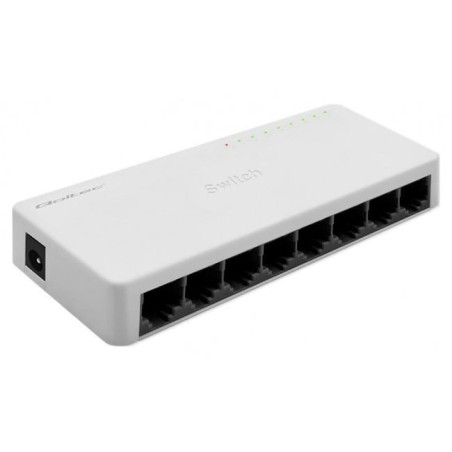 switch qoltec non gestito 8 porte rj45 100mbps ethernet bianco [nuqolsw8p052246]