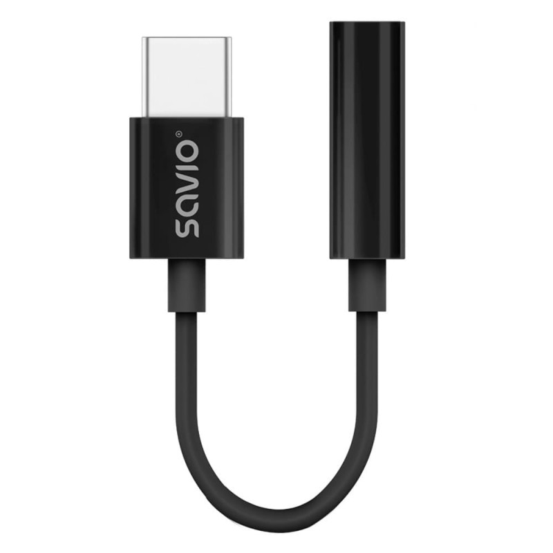 adattatore audio savio ak-74 jack usb-c 3.5mm nero [aisaoasak74]