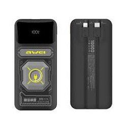 batteria portatile awei powerbank 10000mah 22.5w p77k cavo integrato