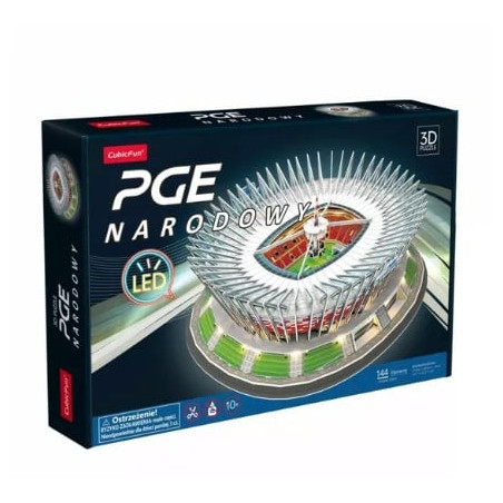 puzzle 3d cubic fun pge versione nazionale a led multicolore 144pz