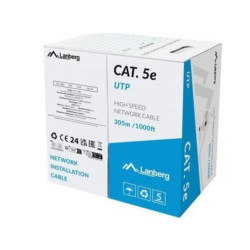 cavo di rete lanberg utp cat.5e 305m grigio [aklagks5utp0021]