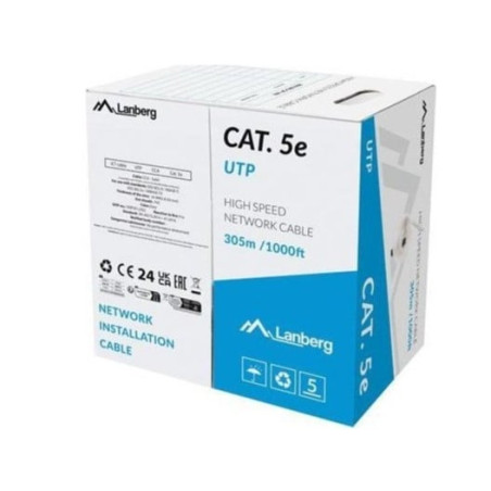 cavo di rete lanberg utp cat.5e 305m grigio [aklagks5utp0021]