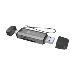lettore di schede di memoria natec scarab 3 usb 3.1 tipo a/c nero/grigio