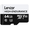 scheda di memoria 64gb microsd lexar high-endurance c10 a1 u3