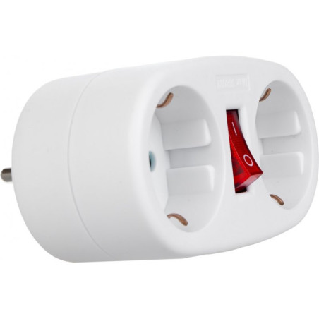 presa maclean sdoppiatore con 2 prese e interruttore automatico,