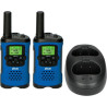 walkie talkie alecto 8 canali 7km 446mhz con base di ricarica blu/nero